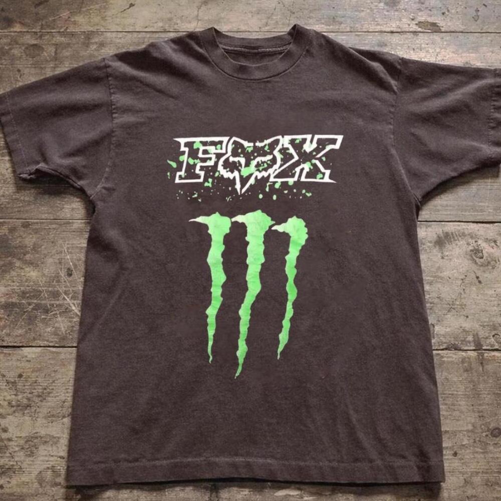 Gildan Men Brown T-Shirt, Fox Racing Monster Energy Black T-Shirt